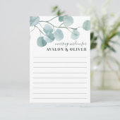 Silver Dollar Eucalyptus Weduwschap Advieskaart (Staand voorkant)