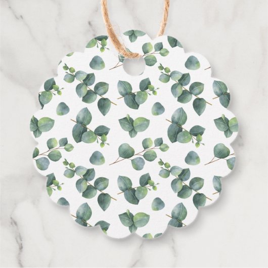 Silver Dollar Eucalyptus Wreath Bedankjes Labels (Achterkant)