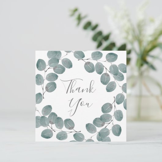 Silver Dollar Eucalyptus Wreath Bedankkaart (Staand voorkant)
