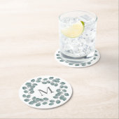 Silver Dollar Eucalyptus Wreath Ronde Kartonnen Onderzetter (Insitu)