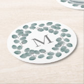 Silver Dollar Eucalyptus Wreath Ronde Kartonnen Onderzetter (Gebogen)