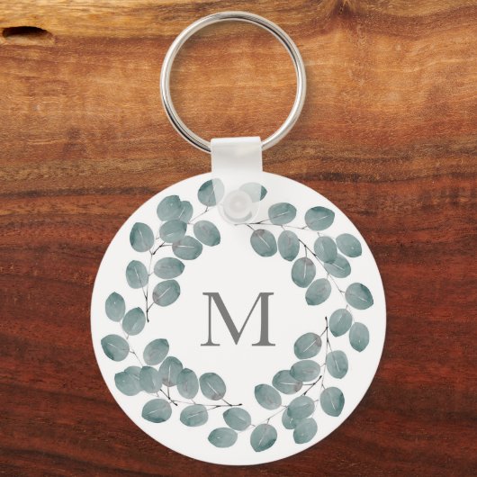 Silver Dollar Eucalyptus Wreath Sleutelhanger (Achterkant)