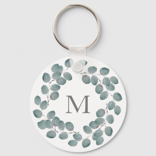 Silver Dollar Eucalyptus Wreath Sleutelhanger (Achterkant)