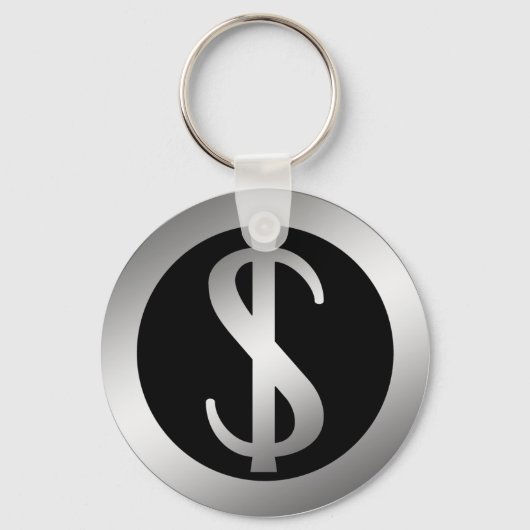 SILVER DOLLAR SIGN SLEUTELHANGER (Voorkant)