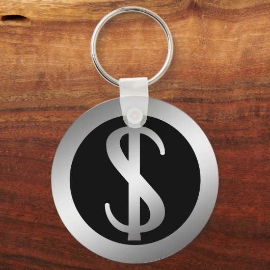 SILVER DOLLAR SIGN SLEUTELHANGER (Voorkant)