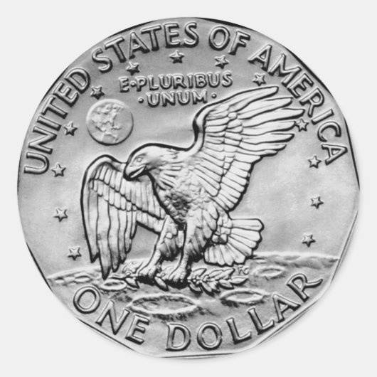 Silver Dollar Verenigde Staten Ronde Sticker (Voorkant)