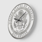 Silver Dollar Wall Clock Grote Klok (Hoek)