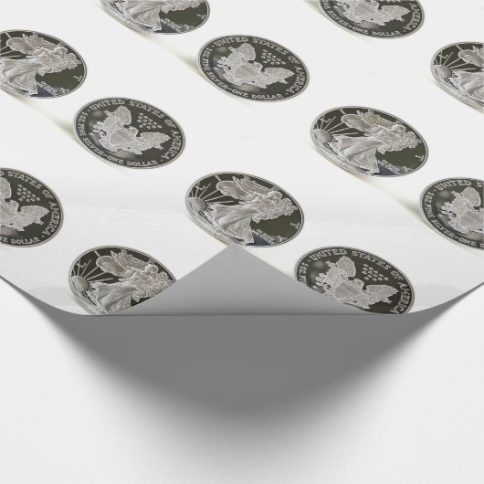 Silver Dollar Wrapping Paper Cadeaupapier (Hoek)
