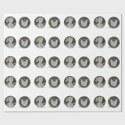 Silver Dollar Wrapping Paper Cadeaupapier (Vlak)