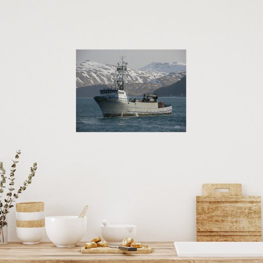 Silver Dolphin, Crab Vissen Boat Poster (Keuken)