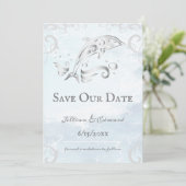 Silver Dolphin Save the Date Notice Aankondiging (Staand voorkant)