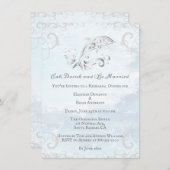 Silver Dolphin Wedding Rehearsal Dinner Uitnodigin Kaart (Voorkant / Achterkant)