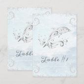 Silver Dolphin Wedding Table Kaart (Voorkant / Achterkant)