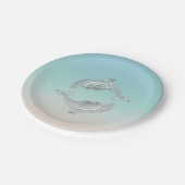 Silver Dolphins Beach Style Luau Papieren Bordje (Gekanteld)