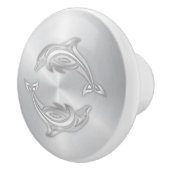 Silver Dolphins Monogram Coastal Keramische Knop (Rechts)