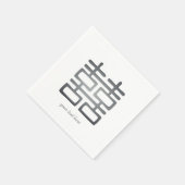 Silver Double Happiness Wedding Party Napkin Set Servet (Hoek)