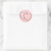 Silver Double Hearts Ronde Sticker (Tas)