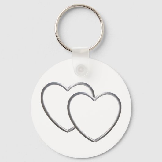 Silver Double Hearts Sleutelhanger (Voorkant)
