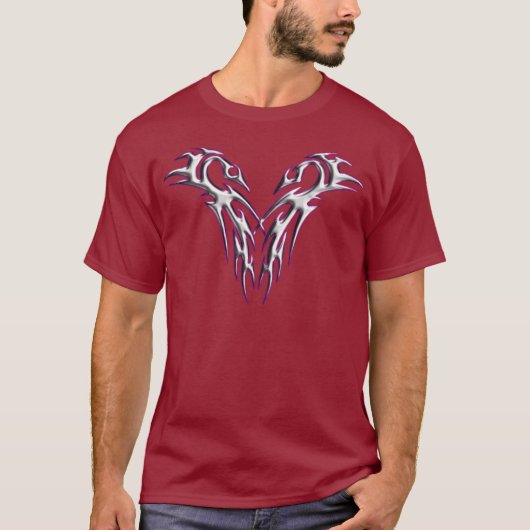 Silver Dragon Crest Design T-Shirt (Voorkant)