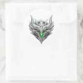 Silver Dragon Emblem Ronde Sticker (Tas)