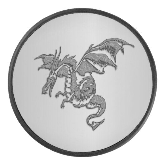 Silver Dragon Hockey Puck (Voorkant)