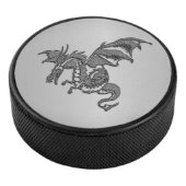 Silver Dragon Hockey Puck (3/4)