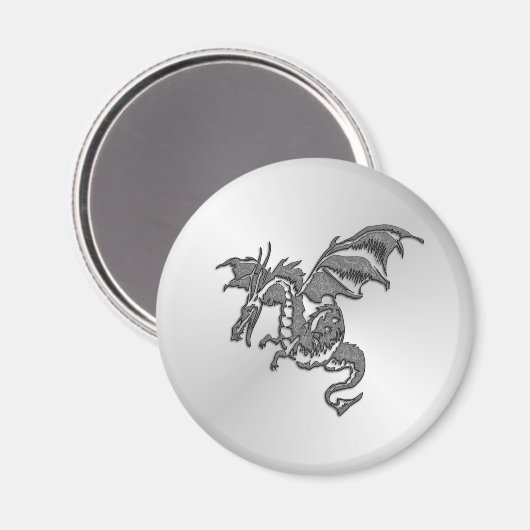 Silver Dragon Magneet (Voorkant / Achterkant)