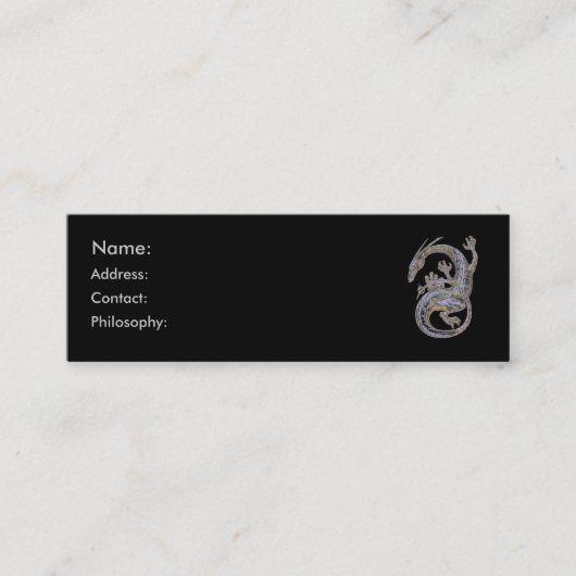 Silver Dragon Profielkaarten Mini Visitekaartje (Voorkant)