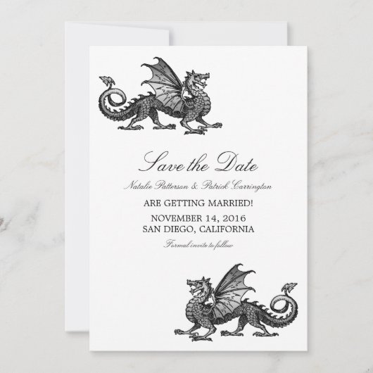 Silver Dragon Save the Date Invite (Voorkant)