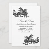Silver Dragon Save the Date Invite (Voorkant / Achterkant)