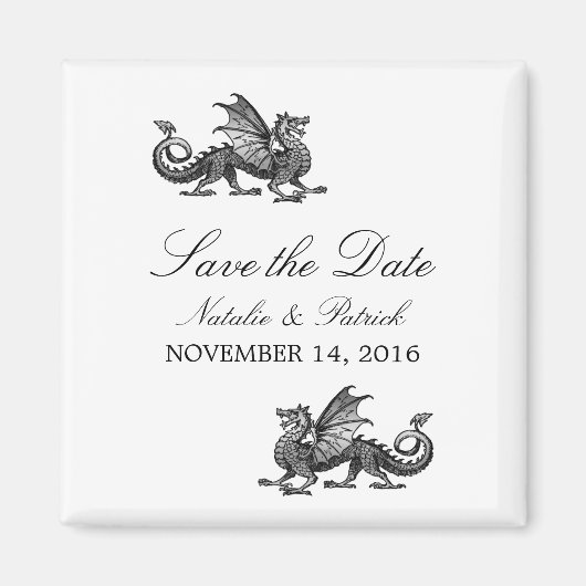 Silver Dragon Save the Date Magnet (Voorkant)