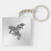Silver Dragon Sleutelhanger (Achterkant)