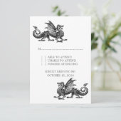 Silver Dragon Wedding Response Kaart (Staand voorkant)