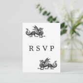 Silver Dragon Wedding RSVP Briefkaart (Staand voorkant)