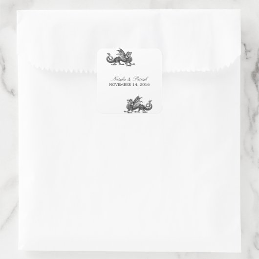 Silver Dragon Wedding Stickers (Tas)