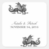 Silver Dragon Wedding Stickers (Voorkant)