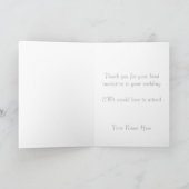 Silver Dragonfly Heart Wedding Acceptatie Bedankkaart (Binnen)