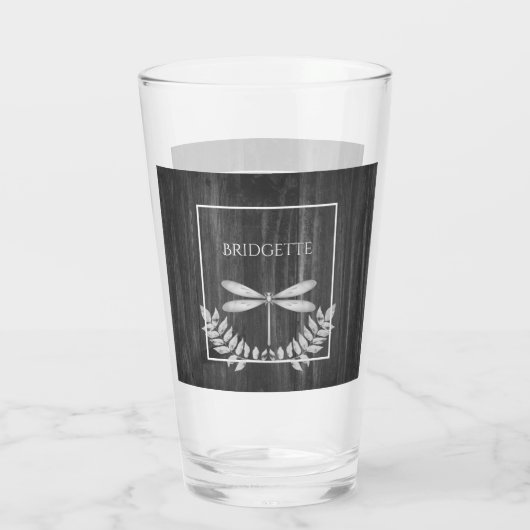 Silver Dragonfly Rustic - Aangepast glas (Achterkant)