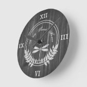 Silver Dragonfly Rustic Acrylwand Ronde Klok (Hoek)