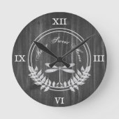 Silver Dragonfly Rustic Acrylwand Ronde Klok (Voorkant)