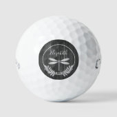 Silver Dragonfly Rustic Golf Balls Golfballen (Voorkant)