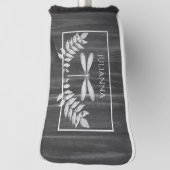 Silver Dragonfly Rustic Golf Head Hoesje Golfheadcover (Draai 90)