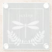 Silver Dragonfly Rustic Onderzetter van gepersonal (Achterkant)
