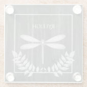 Silver Dragonfly Rustic Onderzetter van gepersonal Glazen Onderzetter (Achterkant)