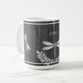 Silver Dragonfly Rustic Personal Coffee Mok (Voorkant links)