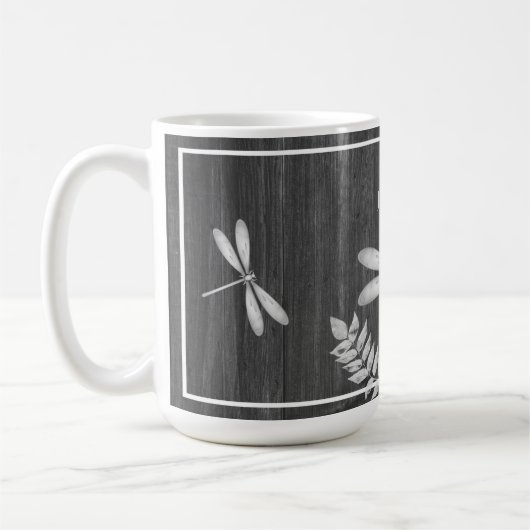 Silver Dragonfly Rustic Personal Coffee Mok (Links)