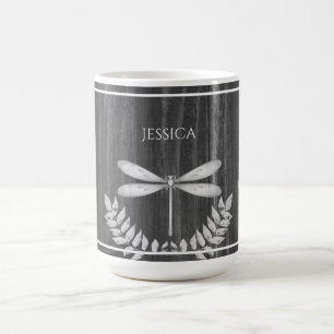 Silver Dragonfly Rustic Personal Coffee Mok