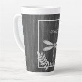 Silver Dragonfly Rustic Persoonlijke latte Mok (Linkerhoek)