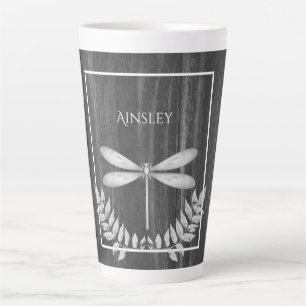 Silver Dragonfly Rustic Persoonlijke latte Mok