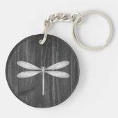 Silver Dragonfly Rustic Sleutelhanger op maat (Achterkant)